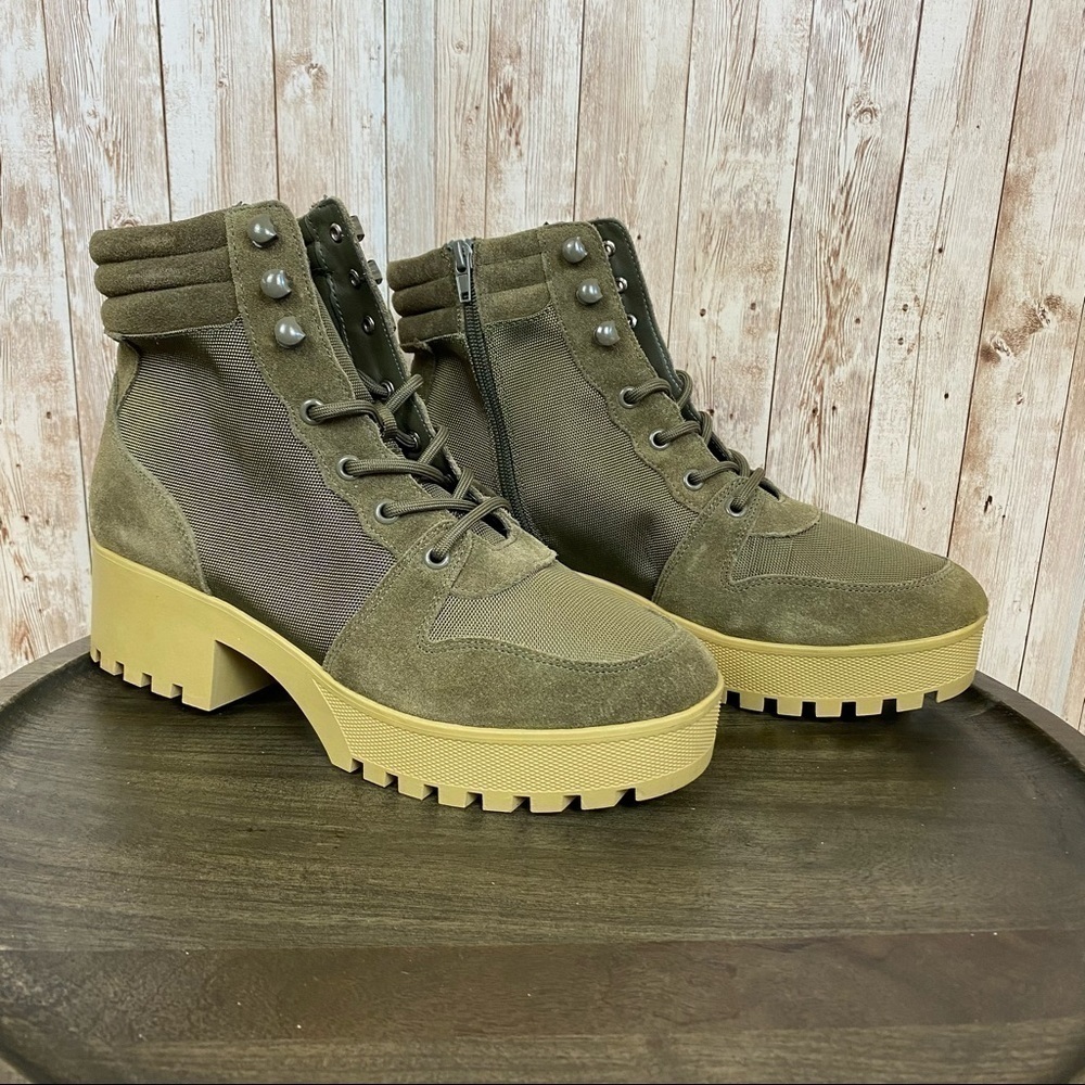Steve Madden Greater Hiker Olive Platform‎ Combat Boot Size 9.5 Women - Picture 2 of 11